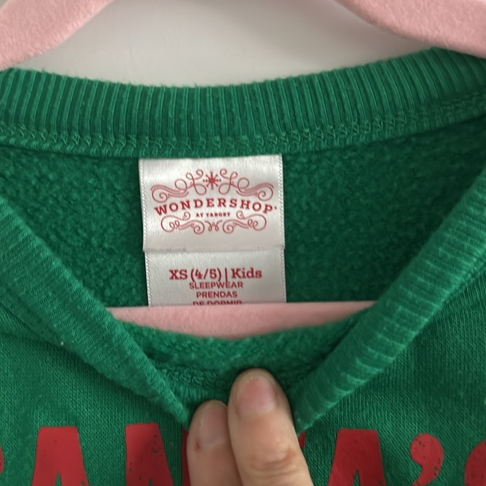 Wondershop Brand Toddler Sweatshirt “Santas Little Helper” - Size XS (4-5) Kids - Picture 3 of 4